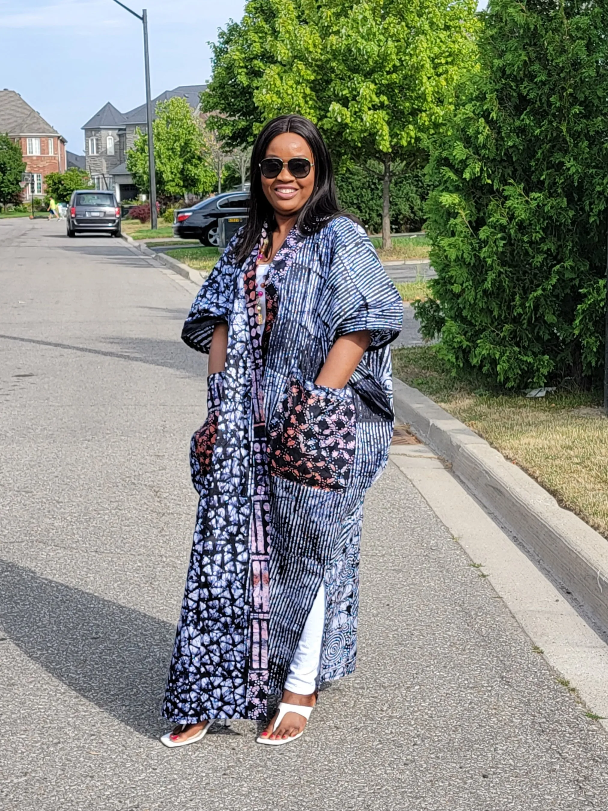 Adire Maxi Kimono