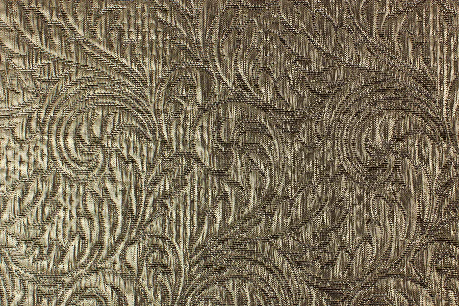 Arabesque Metallic Antique Gold & Black Wool Bend Brocade Matelassé (Made in Switzerland)