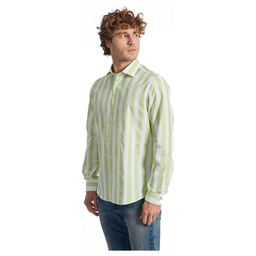 Baldinini Trend "Green Cotton Men Shirt"