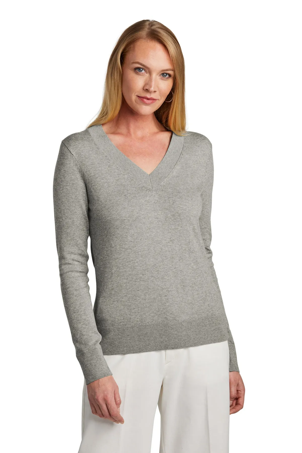 Brooks Brothers Women's Cotton Stretch V-Neck Sweater BB18401