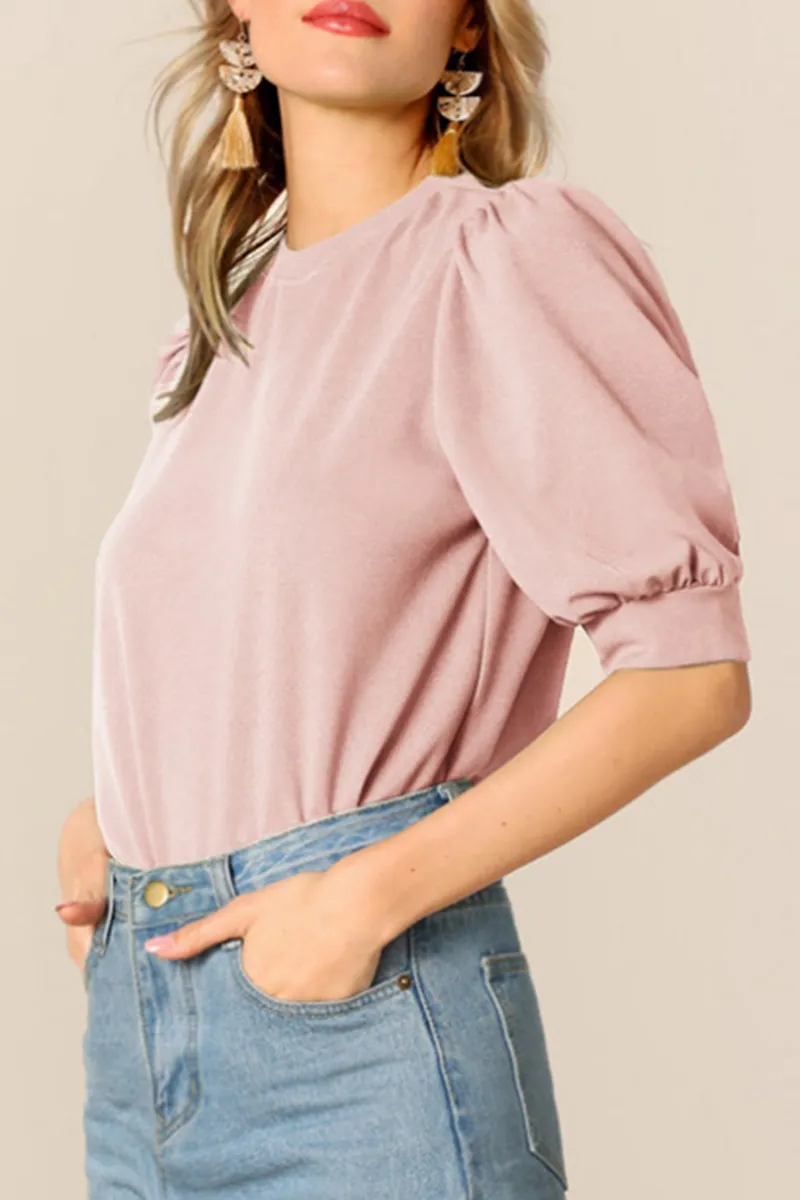 Casual Solid Patchwork O Neck Blouses