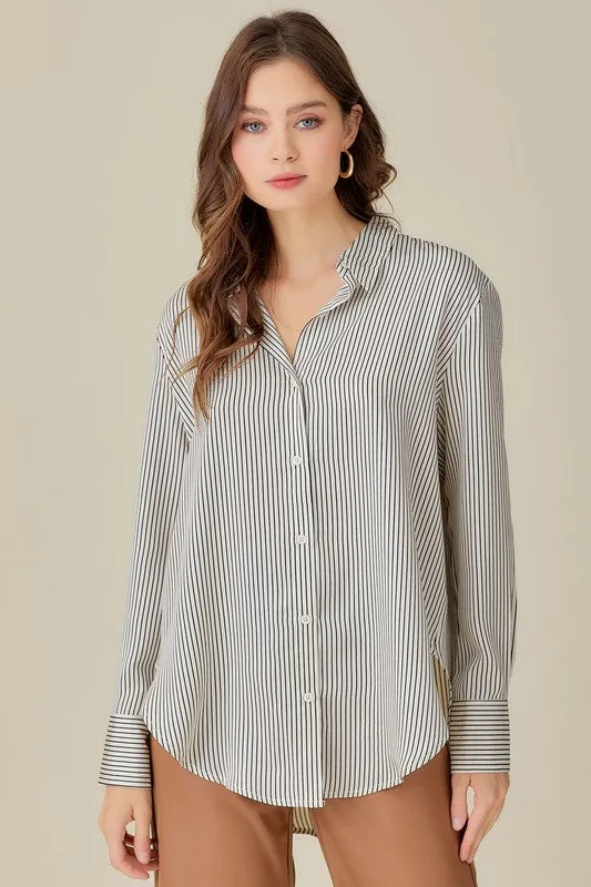 Collar Striped Shirt