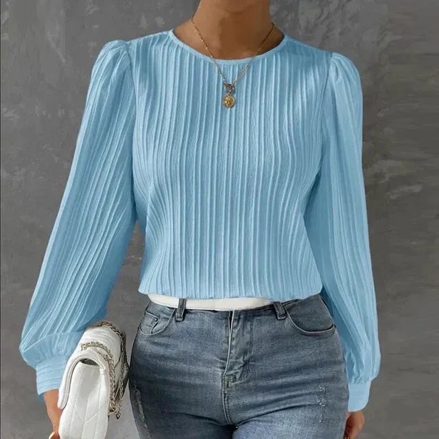 Ivyshape | Casual Pleated Blouse