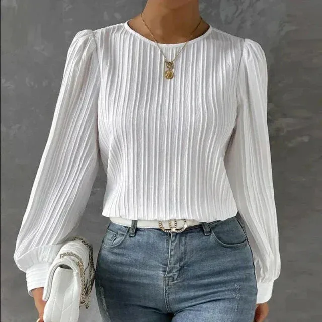 Ivyshape | Casual Pleated Blouse