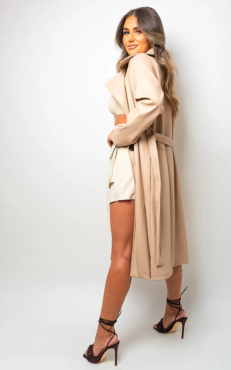 Longline Belted Trench Coat