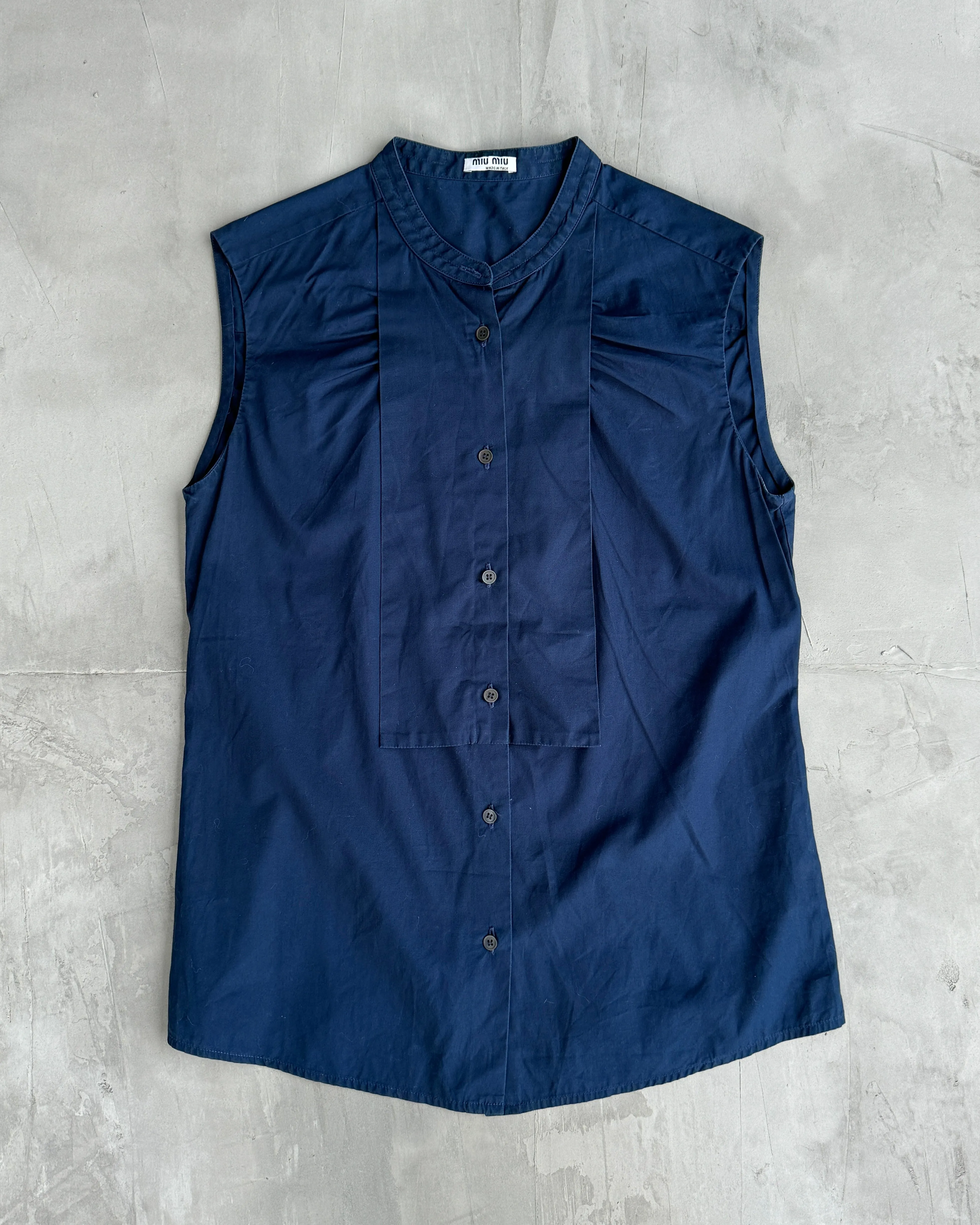 MIU MIU BUTTON-UP VEST TOP - M