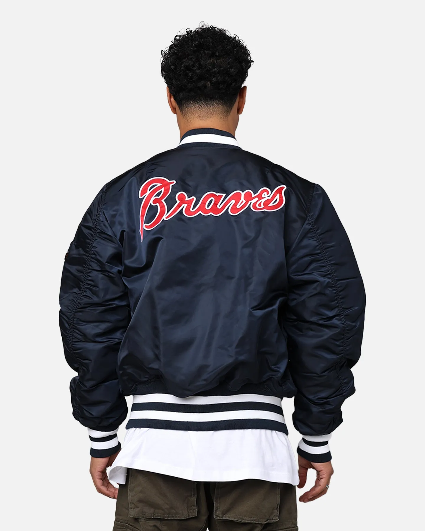 New Era X Alpha Series X MLB Atlanta Braves MA-1 Bomber Jacket Black