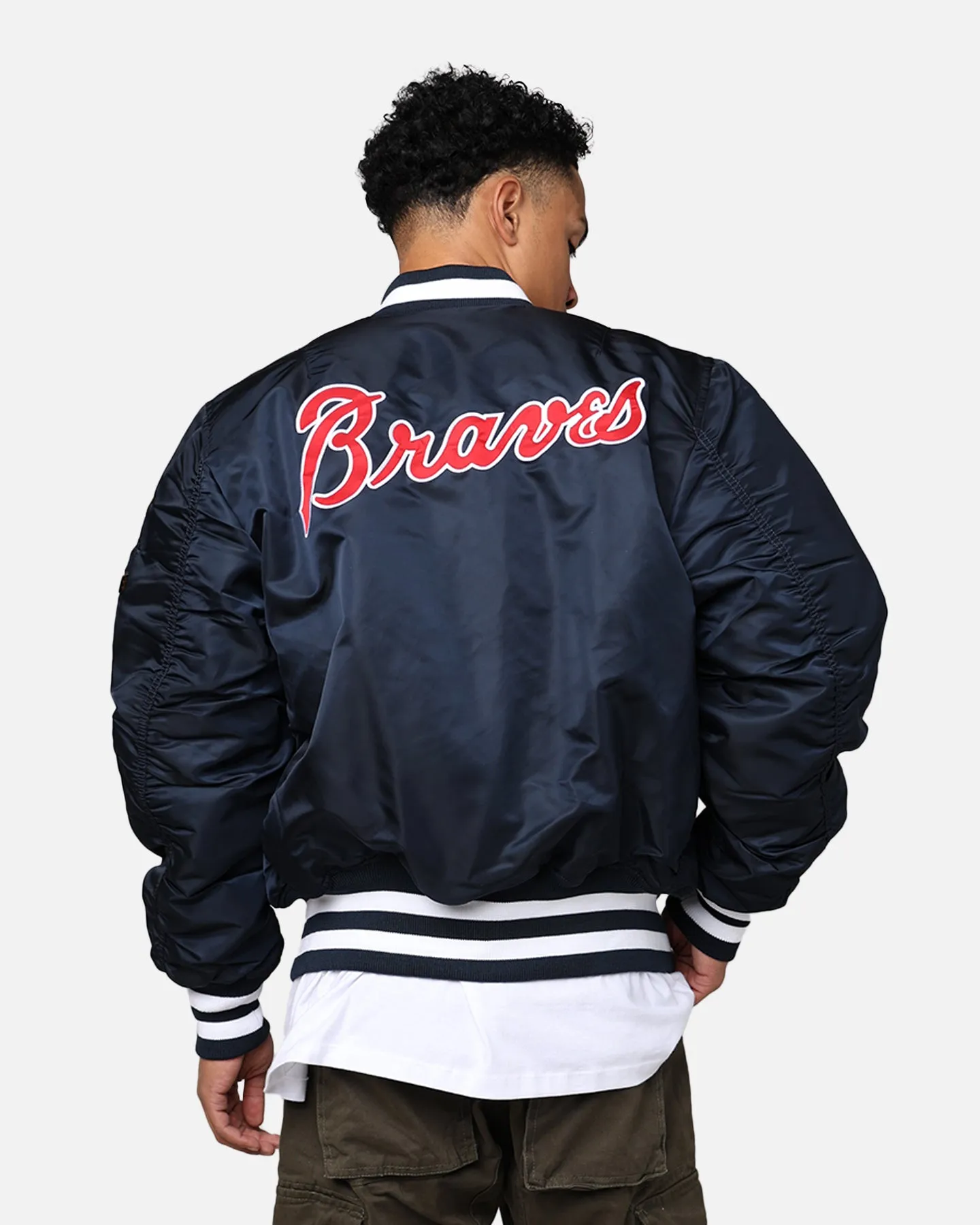 New Era X Alpha Series X MLB Atlanta Braves MA-1 Bomber Jacket Black