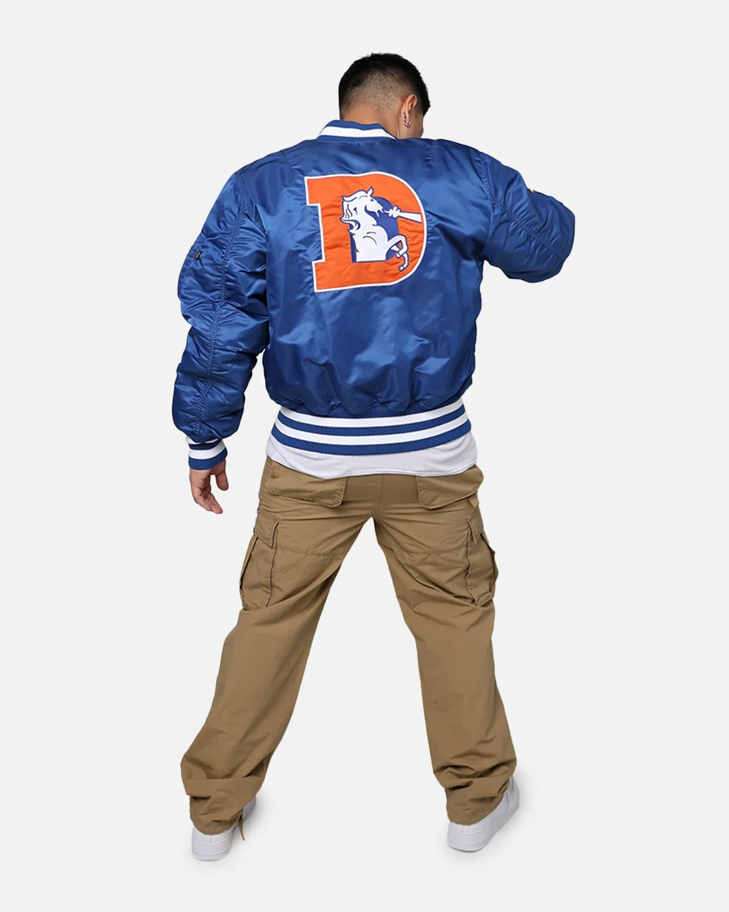 New Era X Alpha Series X NFL Denver Broncos MA-1 Bomber Jacket Royal