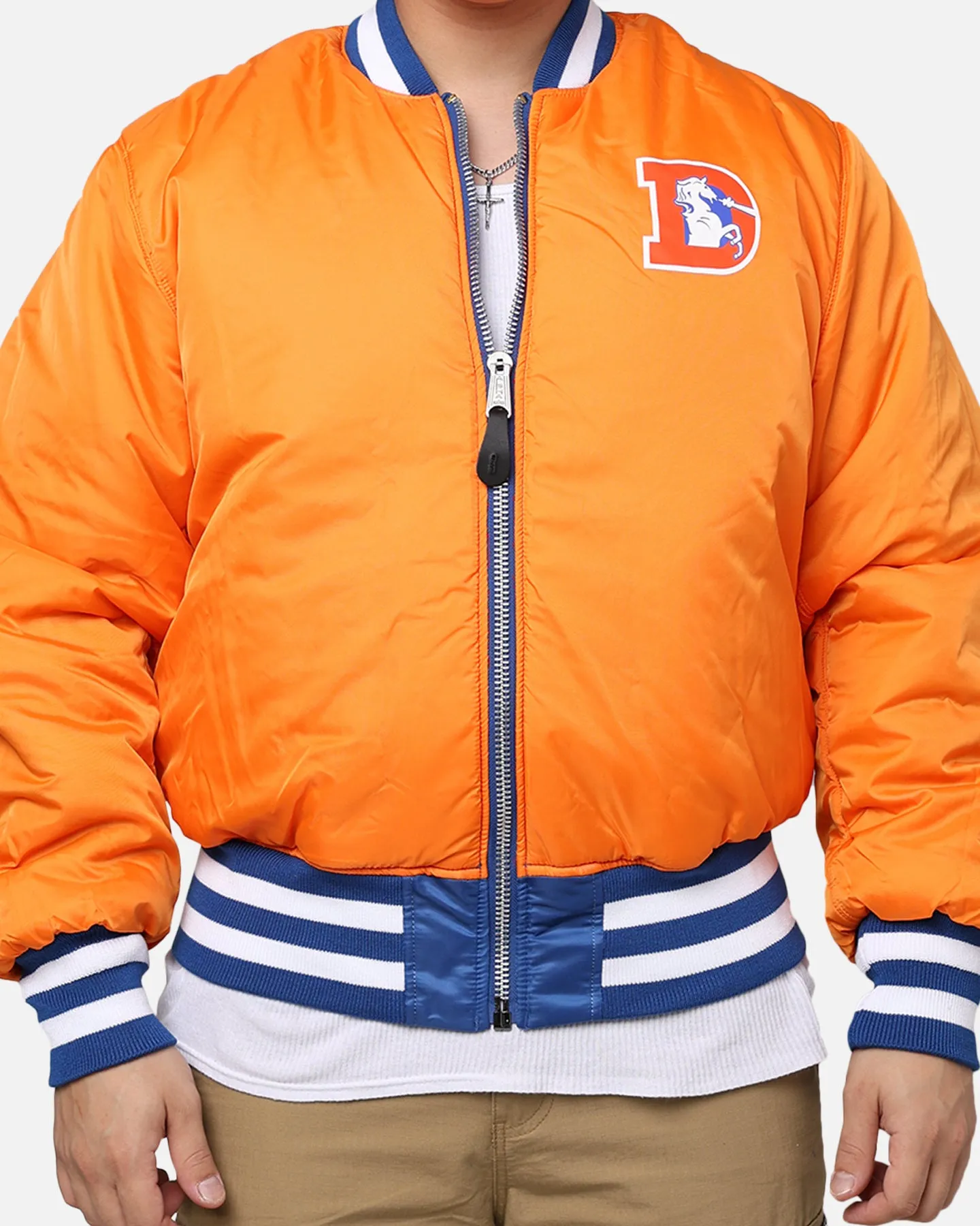 New Era X Alpha Series X NFL Denver Broncos MA-1 Bomber Jacket Royal