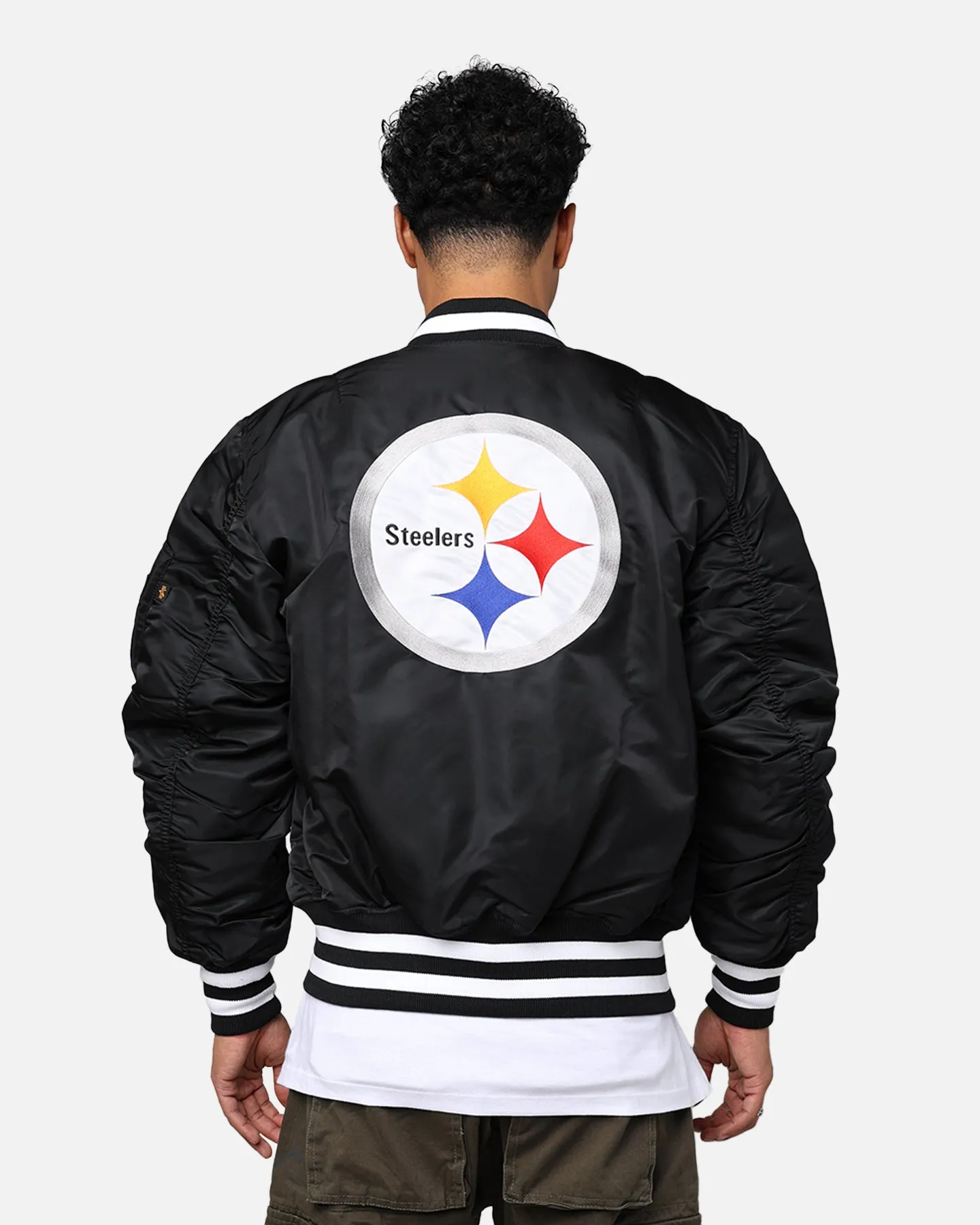 New Era X Alpha Series X NFL Pittsburgh Steelers MA-1 Bomber Jacket Black