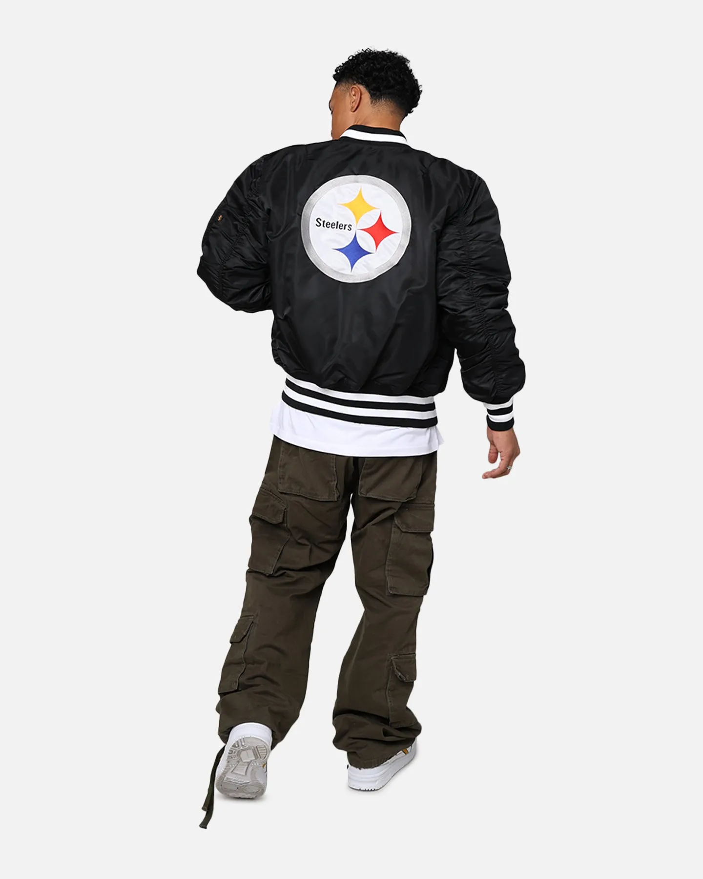 New Era X Alpha Series X NFL Pittsburgh Steelers MA-1 Bomber Jacket Black