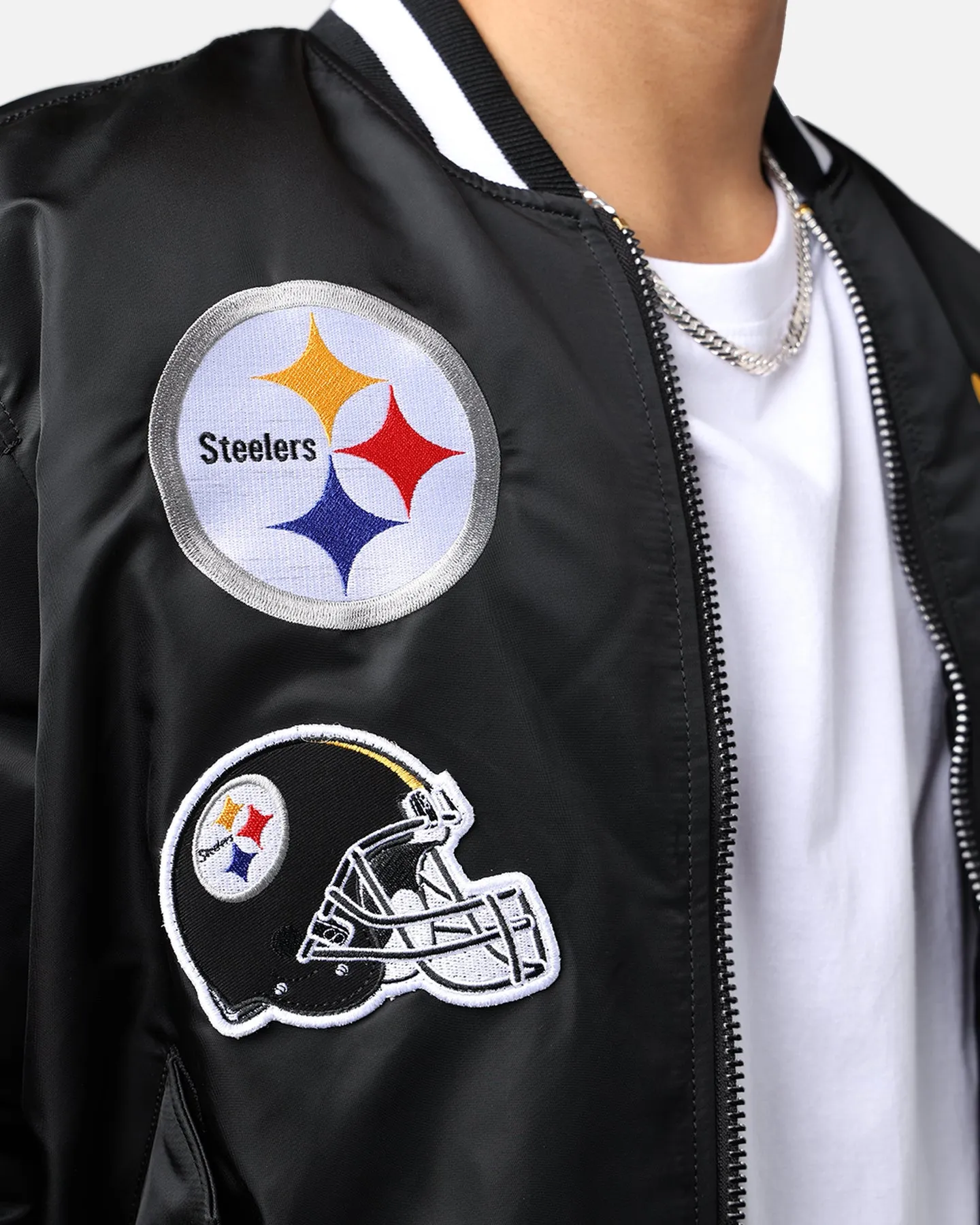 New Era X Alpha Series X NFL Pittsburgh Steelers MA-1 Bomber Jacket Black