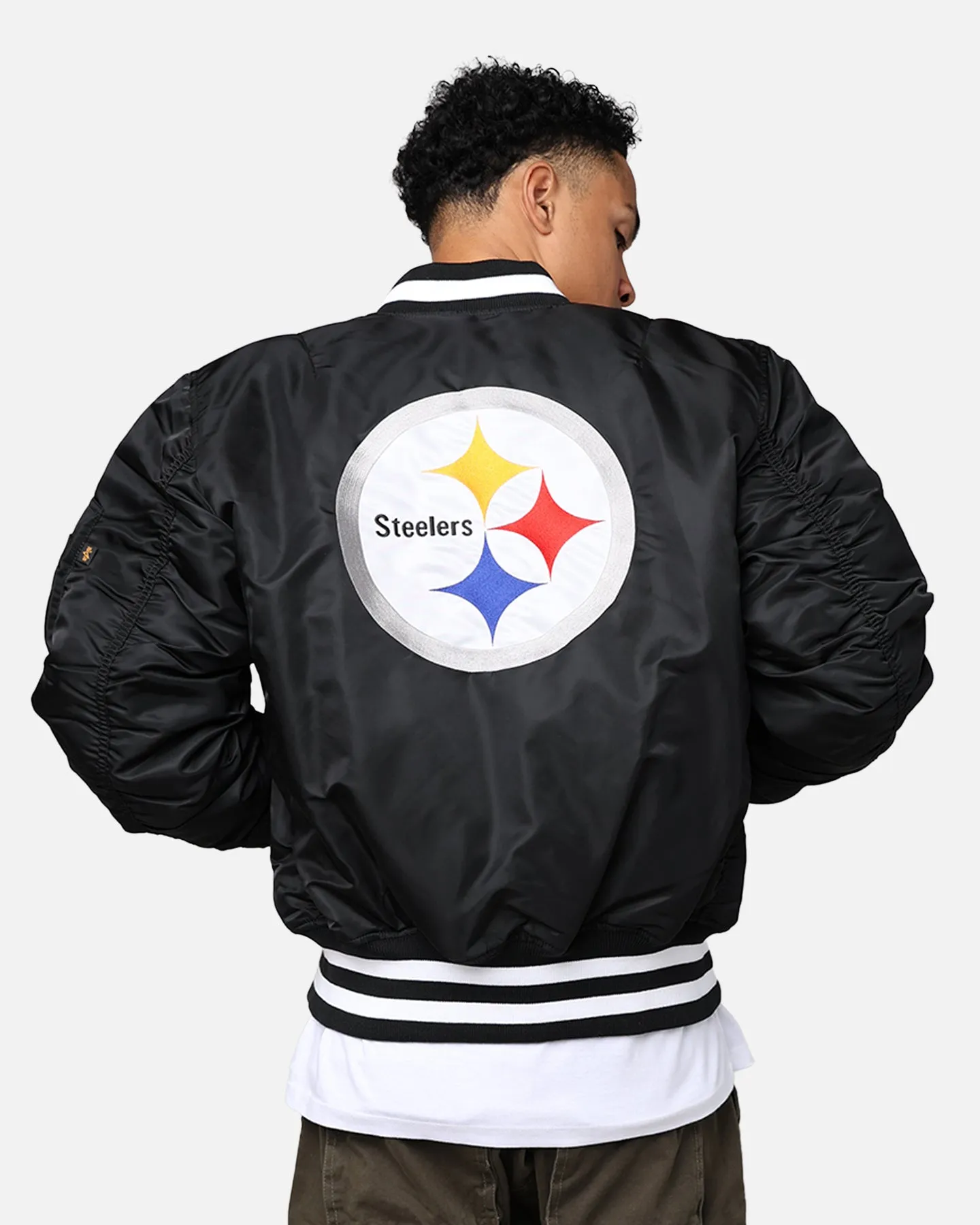 New Era X Alpha Series X NFL Pittsburgh Steelers MA-1 Bomber Jacket Black