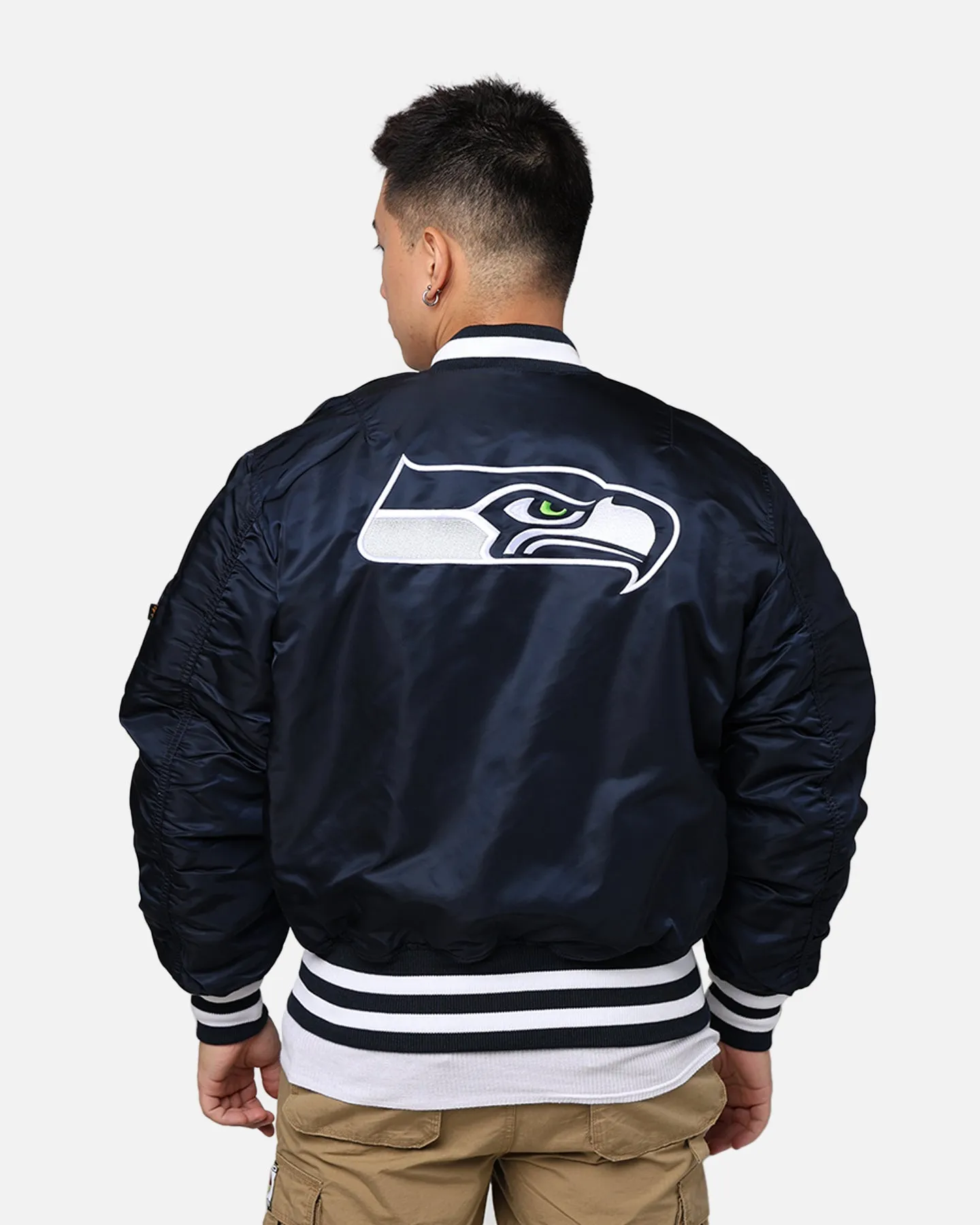 New Era X Alpha Series X NFL Seattle Seahawks MA-1 Bomber Jacket Navy/Black