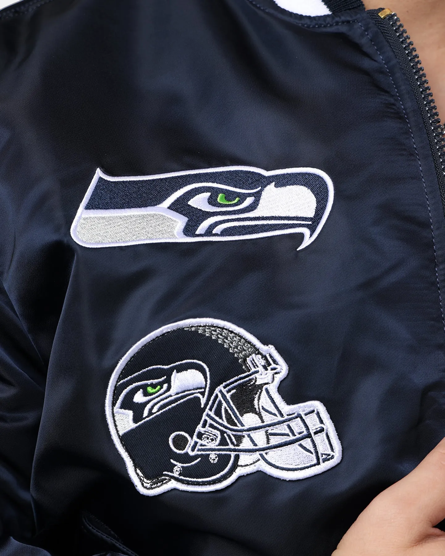 New Era X Alpha Series X NFL Seattle Seahawks MA-1 Bomber Jacket Navy/Black