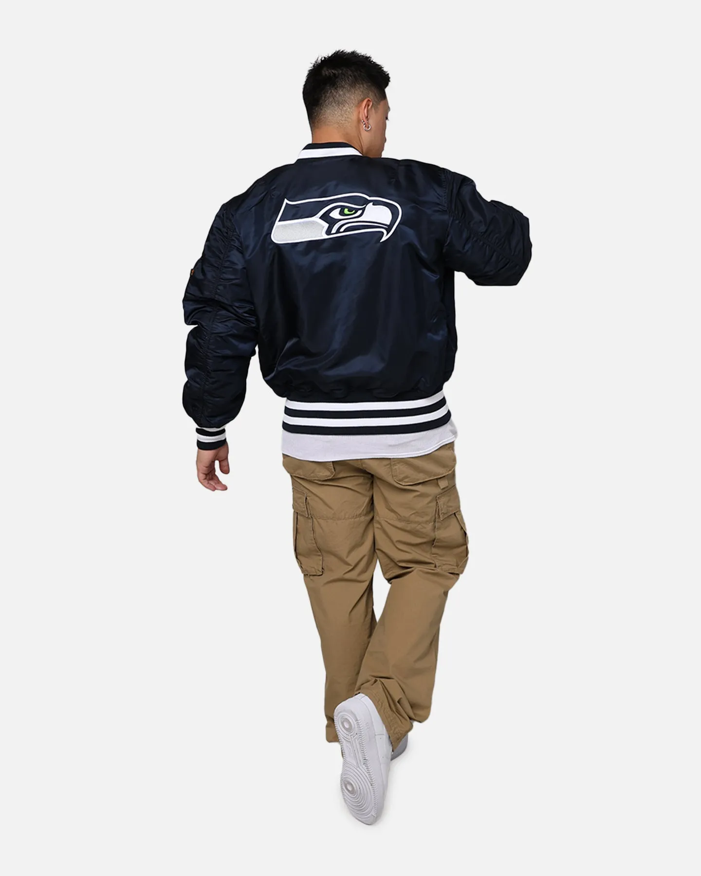 New Era X Alpha Series X NFL Seattle Seahawks MA-1 Bomber Jacket Navy/Black