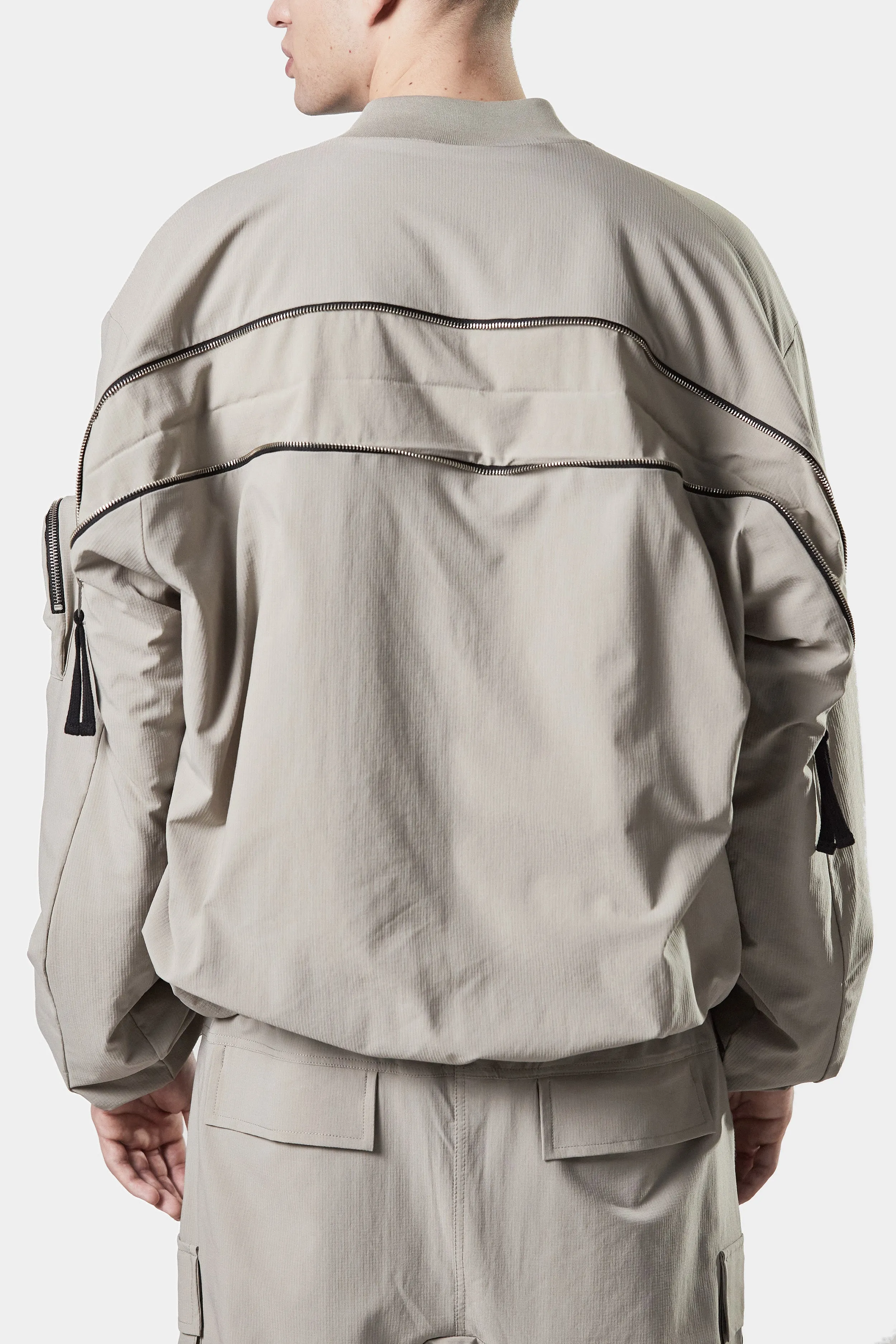 Padded bomber jacket, Beige