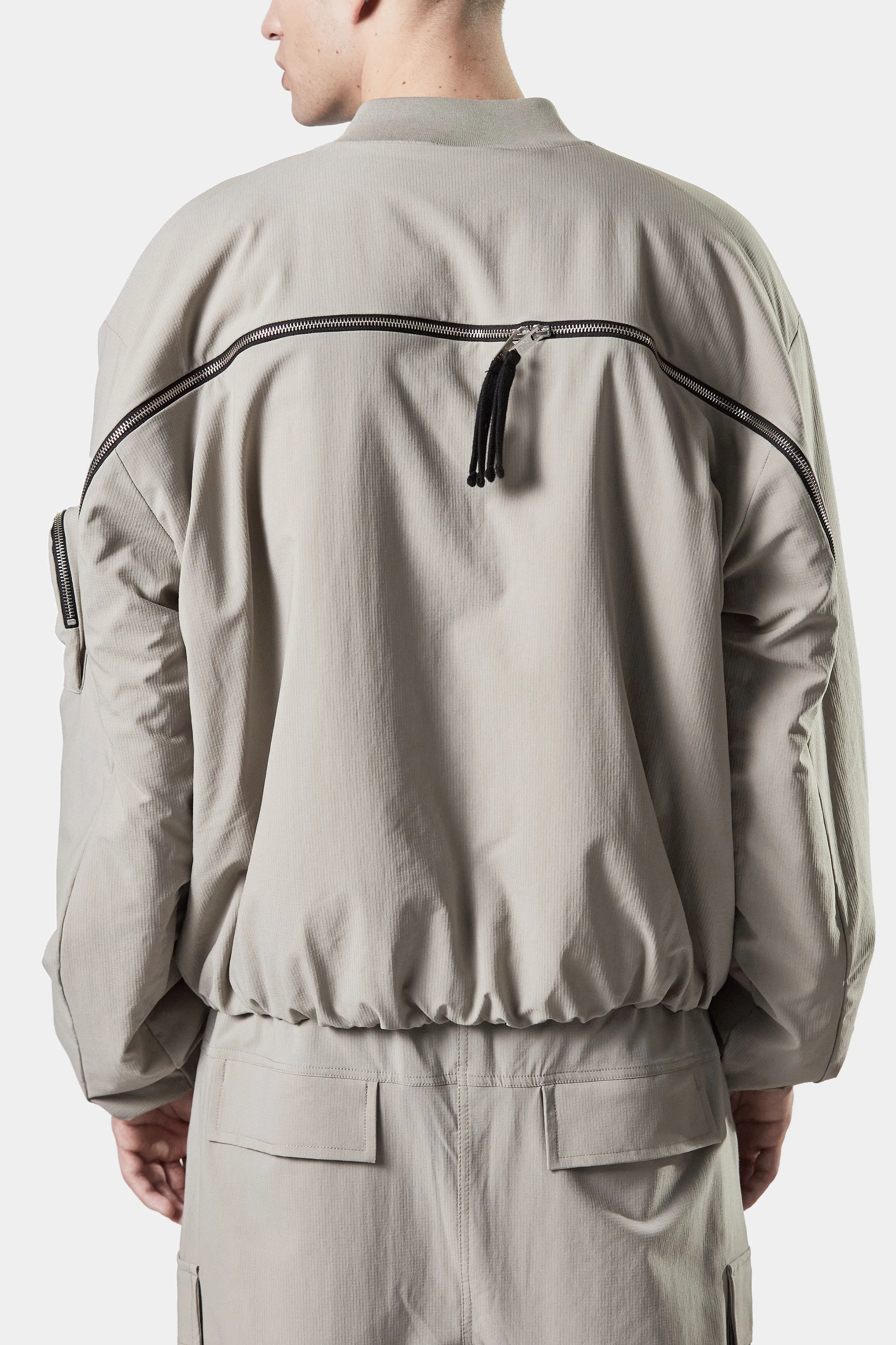 Padded bomber jacket, Beige