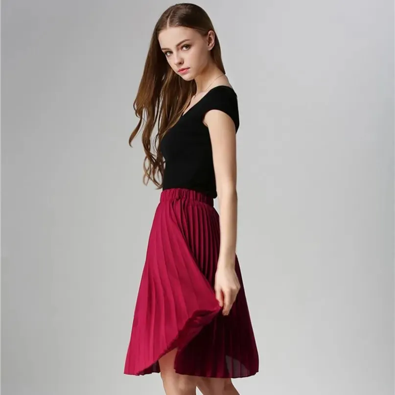 Pleated Chiffon Tutu Skirts with High Waist