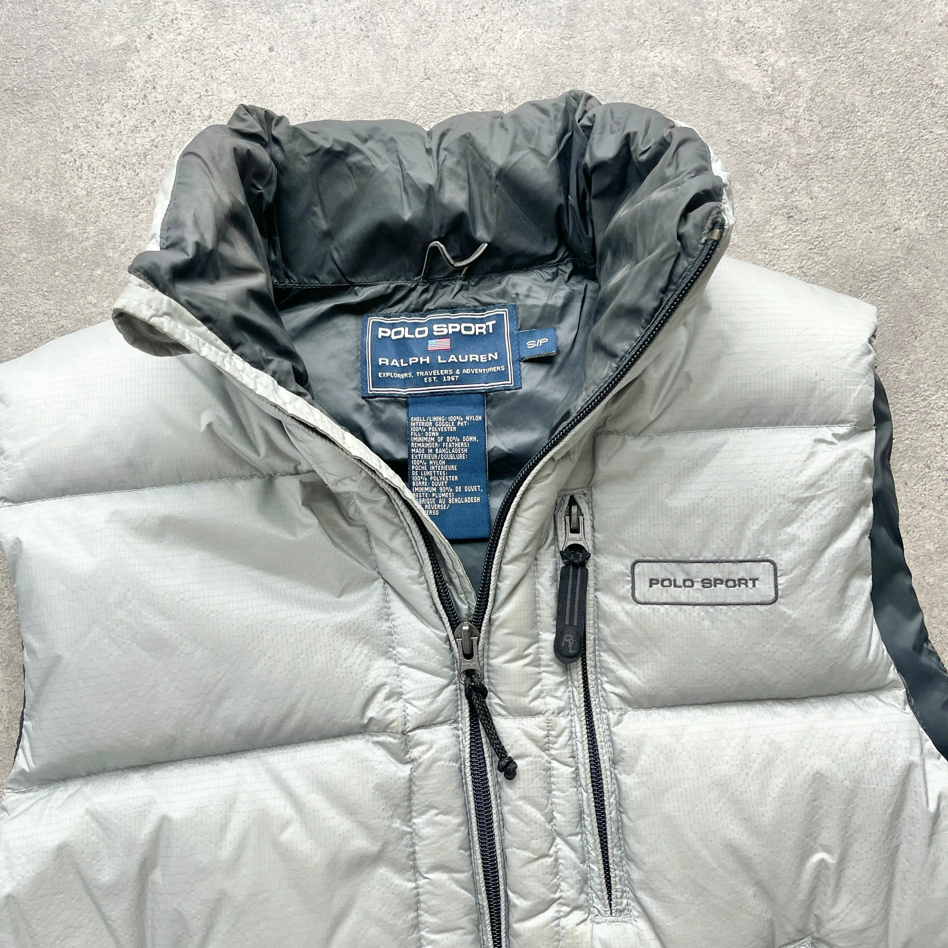 Polo Sport Ralph Lauren 1990s heavyweight down fill puffer gilet (S)