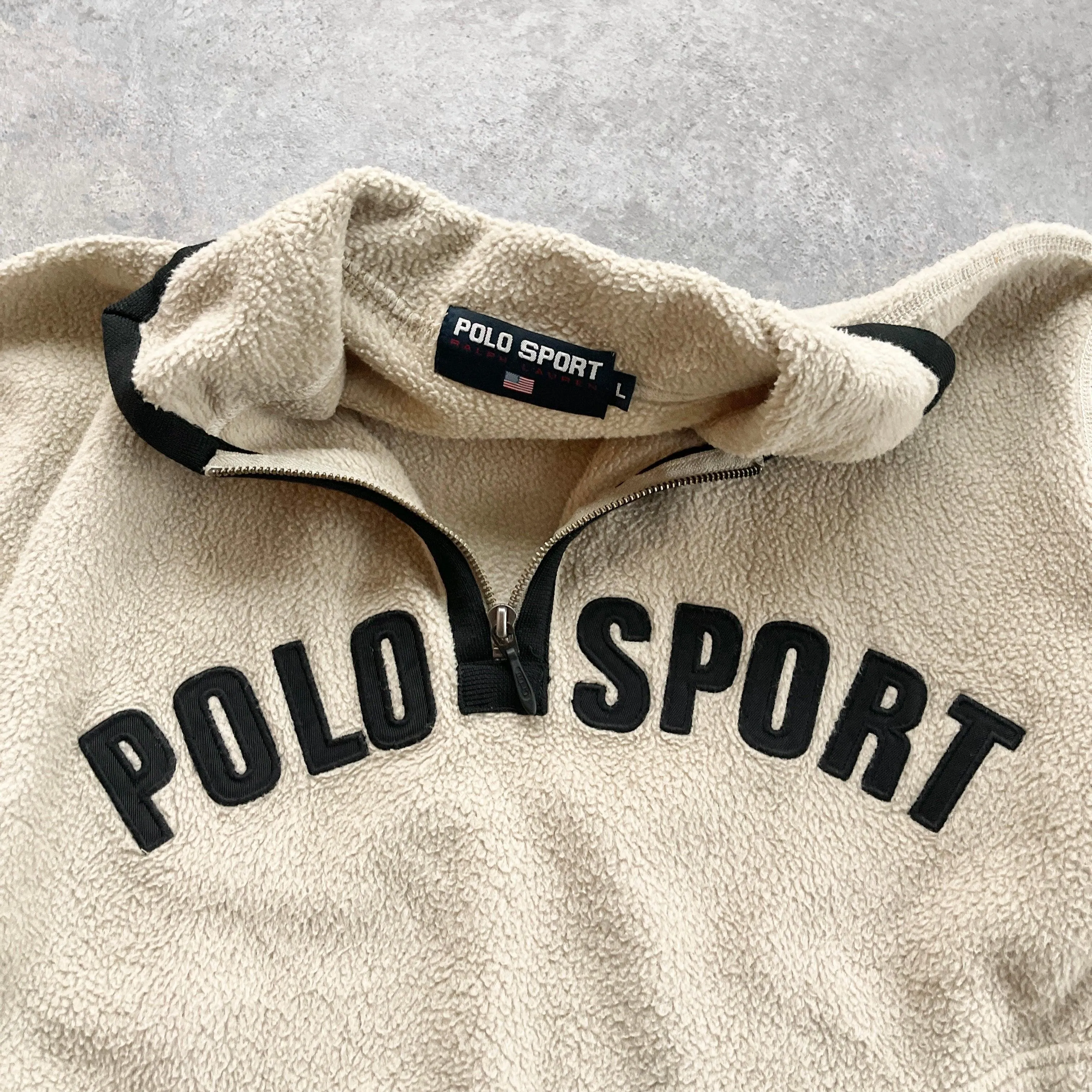 Polo Sport Ralph Lauren RARE 1990s heavyweight 1/4 zip fleece (L)