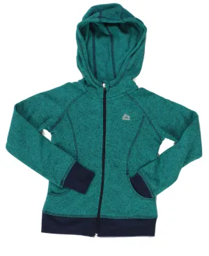 RBX Active Girl's Grey Full Zip Hooded Knit Fleece Teal 6/7