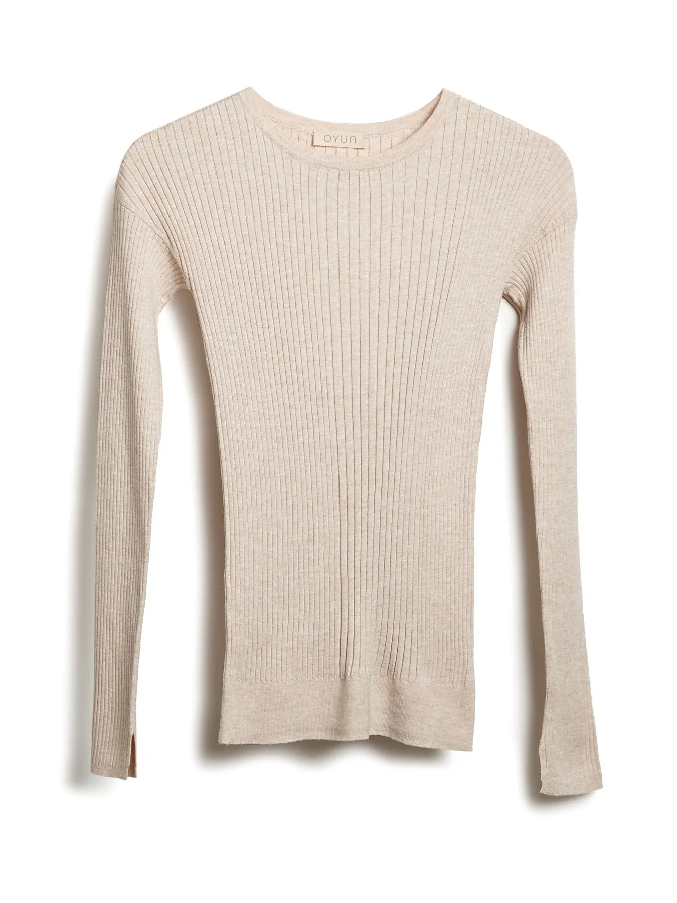 Ribbed Crew Neck, Ivory