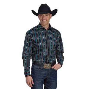 Roper Men's Vertical Striped Southwest Pearl Snap