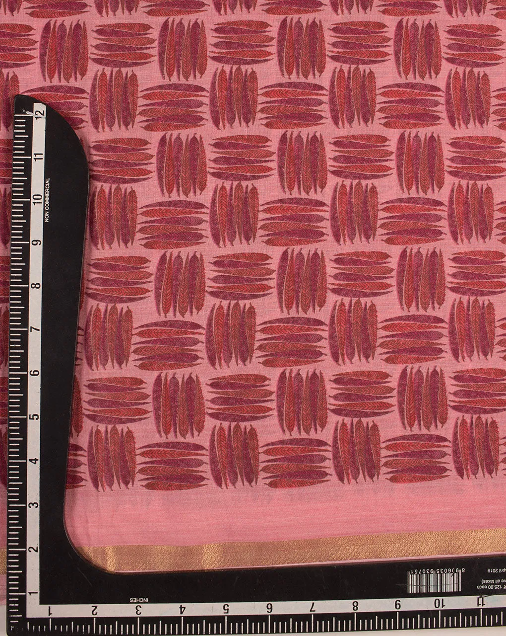 Screen Print Zari Border Chanderi Fabric