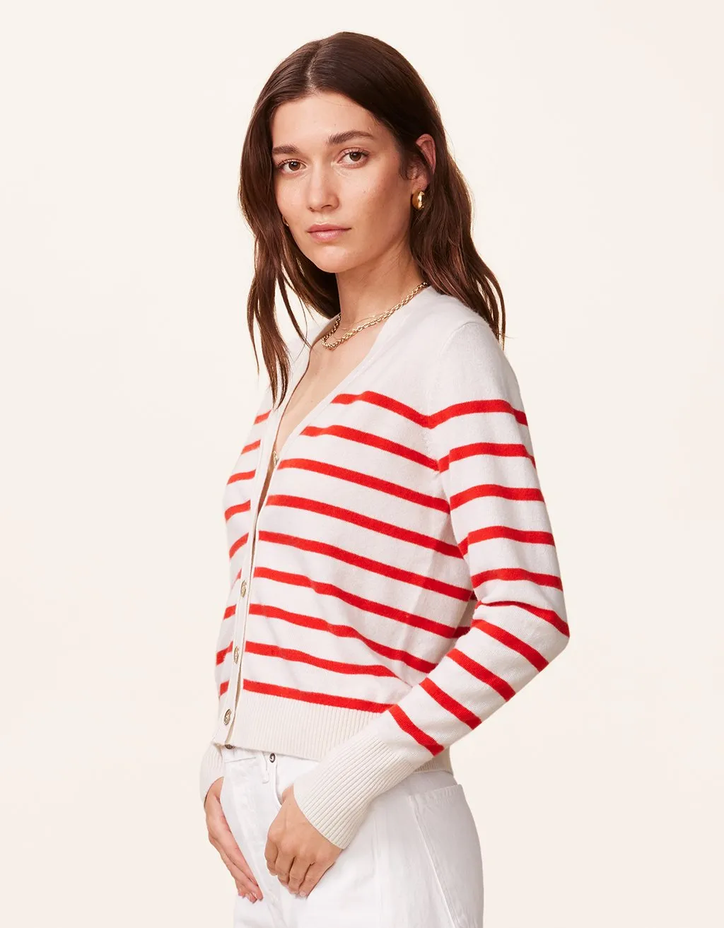 unsubscribed striped cashmere cardigan