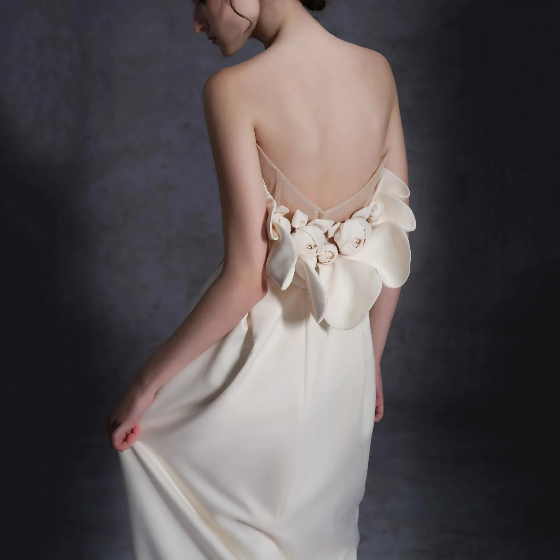 White Satin Dress