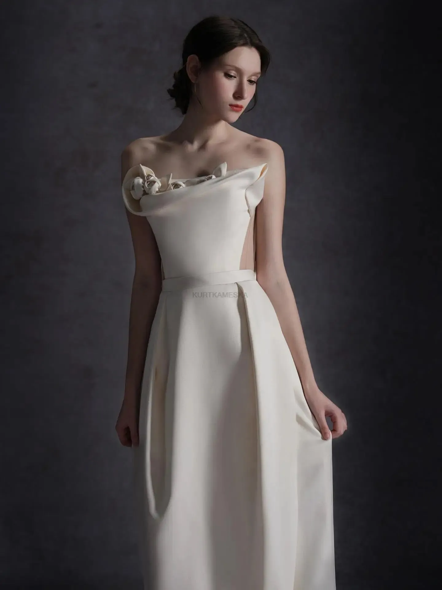 White Satin Dress