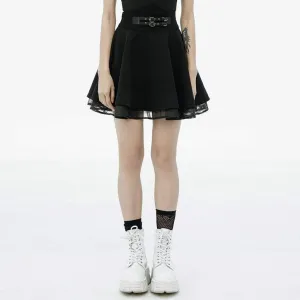 Women's Grunge High-Waisted JK Black Pleated Skirts